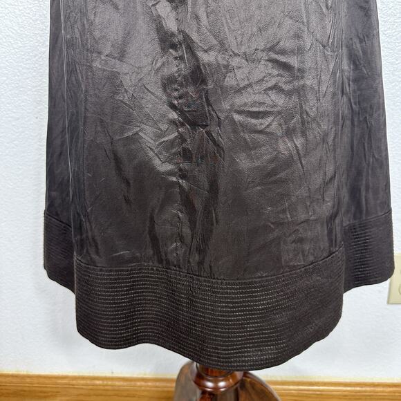 J Crew Silk Dress Women 6 Fit Flare Midi Brown Empire Waist Wedding Party Y2K - Picture 10 of 12
